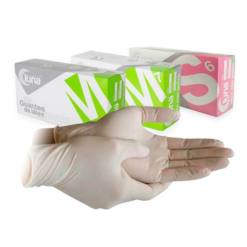 Guantes LUNA Empolvados de Látex