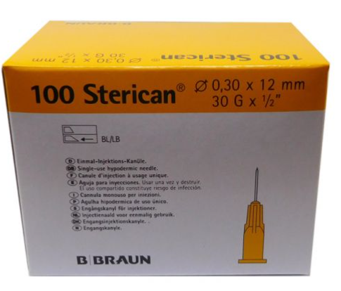 Agujas de Insulina - 0,30 x 12 mm - 30G