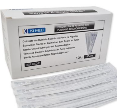 Escobillón de aluminio estéril 100 ud