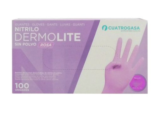 Guantes Nitrilo Cuatrogasa Rosa