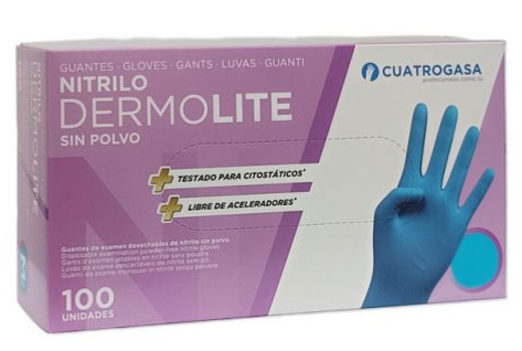 Guantes Nitrilo Cuatrogasa Azul